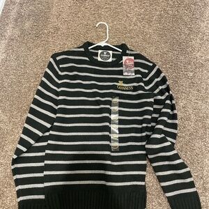 Black and Gray striped Guinness sweater- tags on
